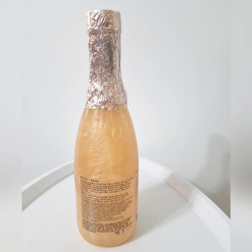 Onyx Bathhouse Honey + Pear Bubble Bath Champagne Wishes W/ Moroccan Oil, New